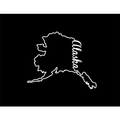 Alaska Cursive State Outline Vinyl Decal sticker