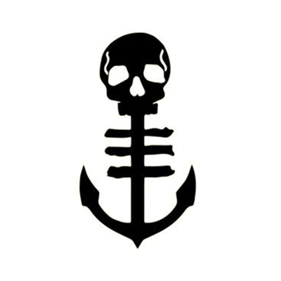 Skull Beach Anchor Die Cut Vinyl Decal sticker