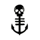 Skull Beach Anchor Die Cut Vinyl Decal sticker
