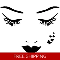 Butterfly on ladies face animal D..