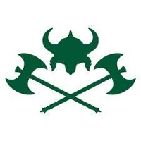 Crossed Viking axes with helmet, ..