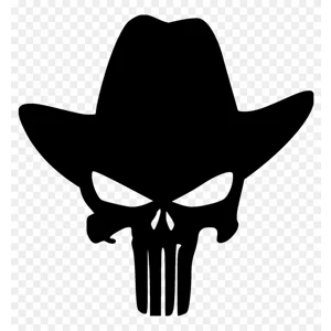 The Punisher skull  cowboy hat Vinyl Decal sticker
