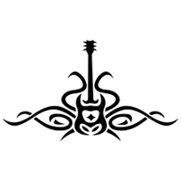guitar with scrolls Vinyl Decal S..