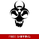 Biohazard Toxic Face Alien Die Cut Vinyl Decal s.. Biohazard Toxic Face Alien Die Cut Vinyl Decal s..