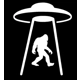 Bigfoot Alien Abduction die cut vinyl decal stic..