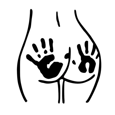 Handprint on Booty Butt Die Cut Vinyl Decal Sticker Handprint on Booty Butt Die Cut Vinyl Decal Sticker