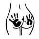 Handprint on Booty Butt Die Cut Vinyl Decal Stic.. Handprint on Booty Butt Die Cut Vinyl Decal Stic..