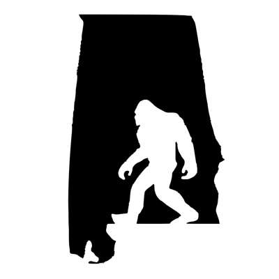 Alabama State Bigfoot Sasquatch Die Cut Vinyl Decal sticker