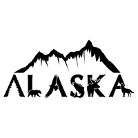 Alaska Mountains Vinyl Decal stic..