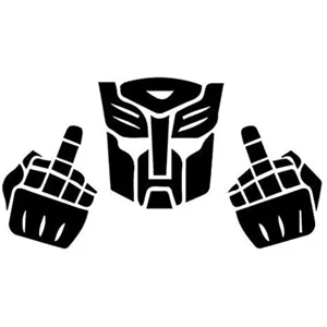 Transformers Optimus Prime Flip Off Die Cut Vinyl Decal sticker