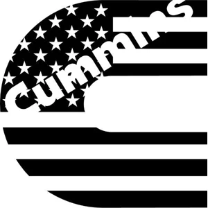 Dodge Cummins USA Flag Patriotic Vinyl Decal sticker