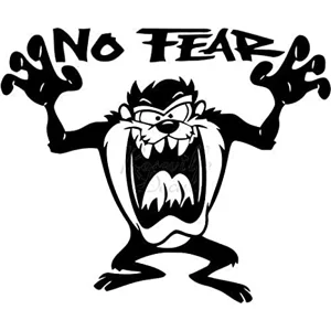 TAZ, No Fear Die Cut Vinyl Decal sticker