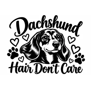 Dachshund Hair Don’t Care – Dachshund Vinyl Decal