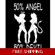 50% Angel, 50% Devil female Die Cut Vinyl Decal ..