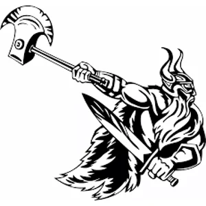 Viking with axe sword, Valhalla Die Cut Vinyl Decal sticker