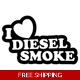 I Love Diesel Smoke Die Cut Vinyl Decal sticker