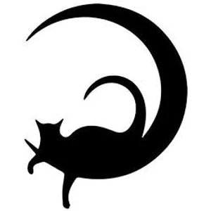 Cat Moon Celestial Die Cut Vinyl Decal sticker