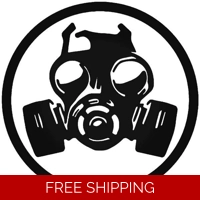 Biohazard Toxic Gas Mask Die Cut ..