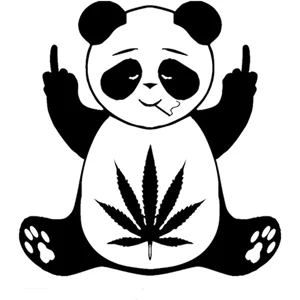 Panda Animal Flip off Marijuana 420 Weed Bud Die Cut Vinyl Decal sticker