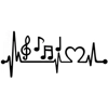 Musical notes heartbeat.. Musical notes heartbeat..