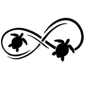 Two Turtle Infinity Die Cut Vinyl Decal sticker