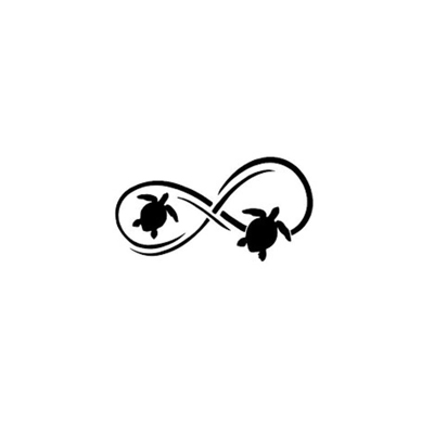 Two Turtle Infinity Die Cut Vinyl Decal sticker