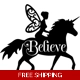 Unicorn fairy Believe silhouette Die Cut Vinyl D.. Unicorn fairy Believe silhouette Die Cut Vinyl D..