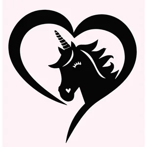 Unicorn heart Die Cut Vinyl Decal sticker