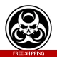 Biohazard Toxic Skull Die Cut Vinyl Decal sticker Biohazard Toxic Skull Die Cut Vinyl Decal sticker