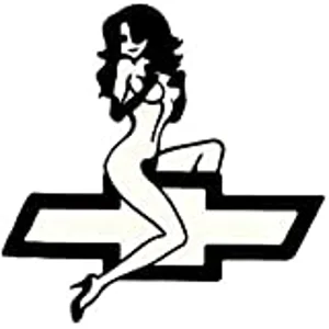 hot babe Chevy Die Cut Vinyl Decal Sticker