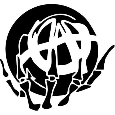 Anarchy Skeleton hand Rebel Rebellion Resistance Punk Rock Die Cut Vinyl Decal sticker