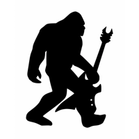 bigfoot holding guitar Vinyl Deca..