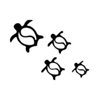 Turtle Family Die Cut Vinyl Decal..