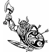 Viking with axe and sword, shield..