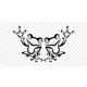 two frogs waving animals Die Cut Vinyl Decal sti..