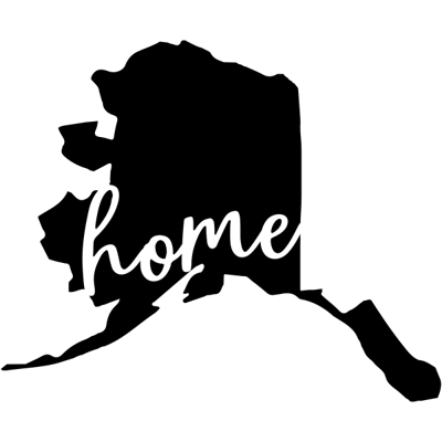 Alaska Home Cursive Vinyl Decal sticker