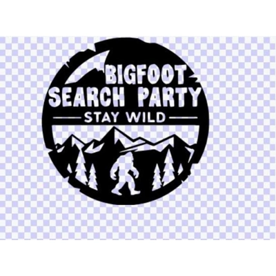 Bigfoot search party stay wild, sasquatch die cut vinyl decal sticker