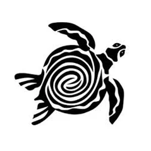 swirled sea Turtle Die Cut Vinyl Decal sticker