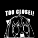 Too close girl anime japanese Vinyl Decal sticker