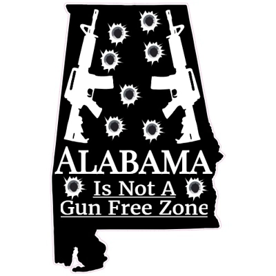 Alabama is not a fun free zone Vinyl Decal sticker