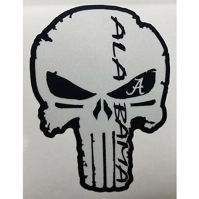NCAA Football  Alabama Punisher skull  Vinyl Decal sticker