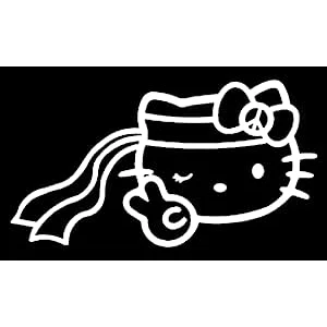 Hello Kitty Peace Hippy Woodstock Vinyl Decal sticker