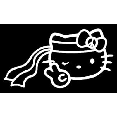 Hello Kitty Peace Hippy Woodstock Vinyl Decal sticker