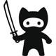 Cartoon Cat Ninja with sword Die Cut Vinyl Decal.. Cartoon Cat Ninja with sword Die Cut Vinyl Decal..
