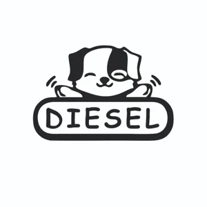 Diesel Dog Die Cut Vinyl Decal sticker
