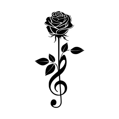 Treble Clef Rose Flower Sing Music Note Musical Die Cut Vinyl Decal sticker Treble Clef Rose Flower Sing Music Note Musical Die Cut Vinyl Decal sticker