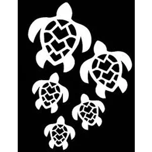 5 sea turtles Vinyl Decal sticker