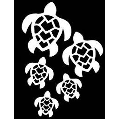 5 sea turtles Vinyl Decal sticker