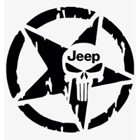 Jeep Skull Punisher Star Die Cut ..