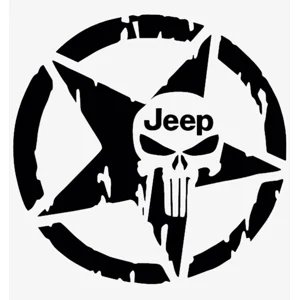 Jeep Skull Punisher Star Die Cut Vinyl Decal Sticker